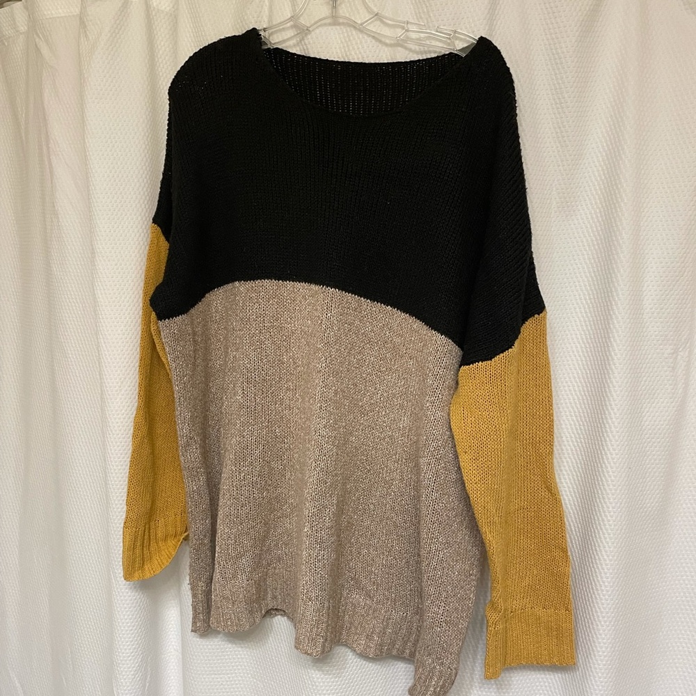 Colorblock oversized sweater